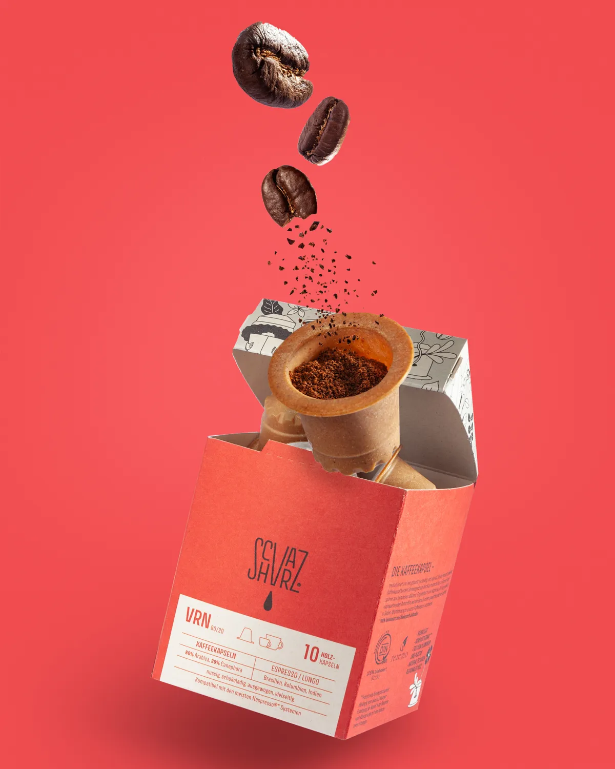 Schvarz Kaffee packaging shot for advertising