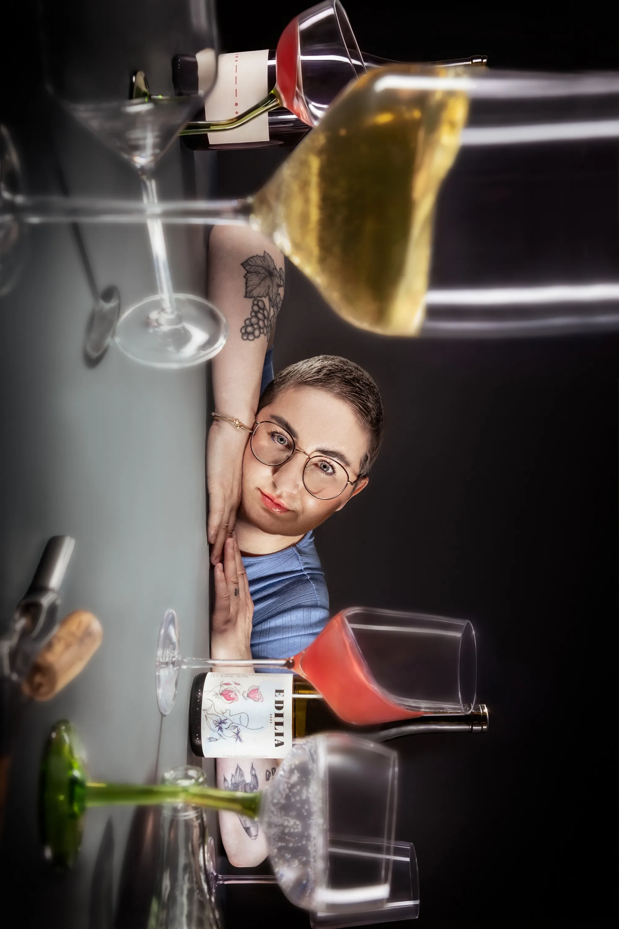 Wine brand portrait, editorial frame