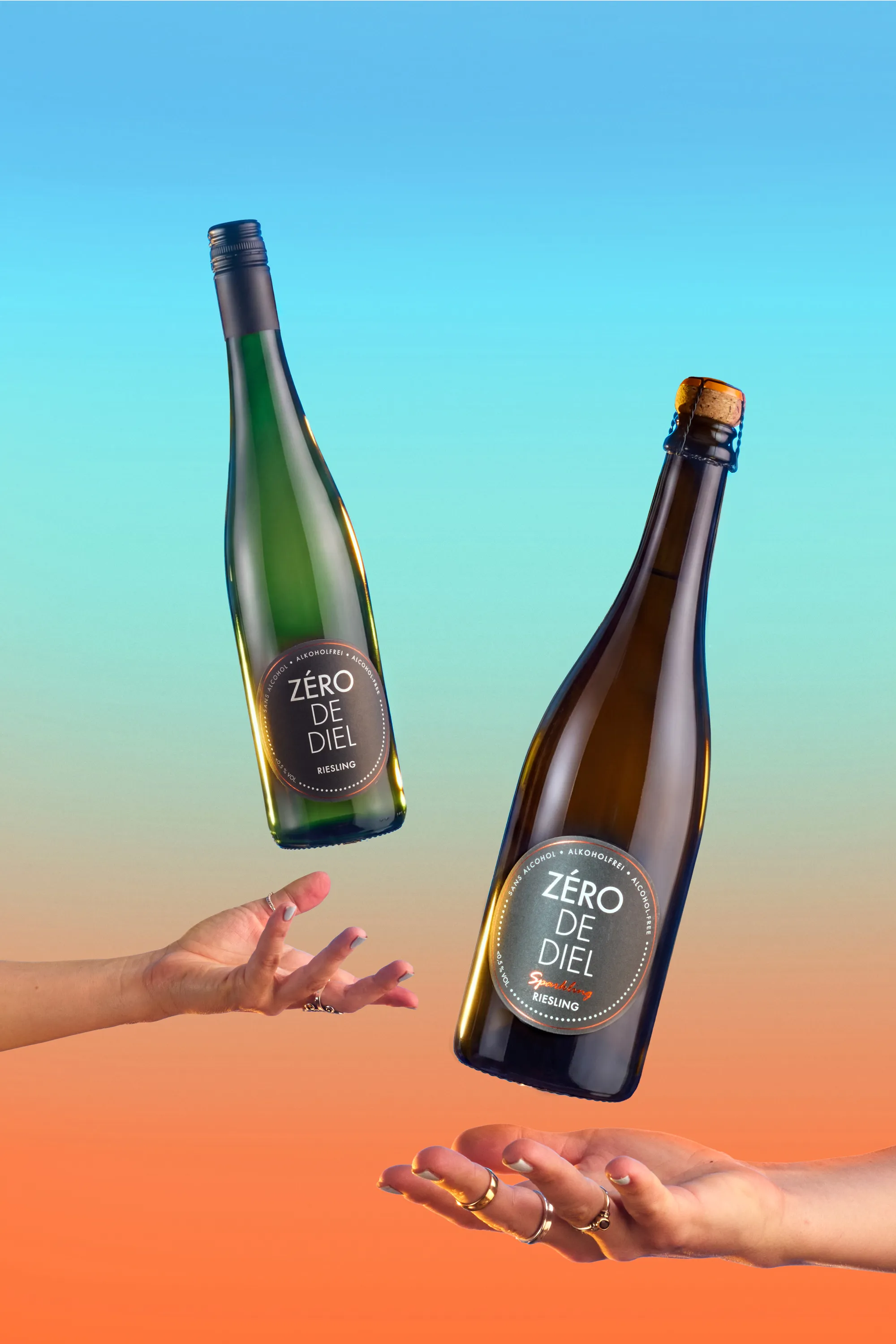 Zéro de Diel bottle, studio lit